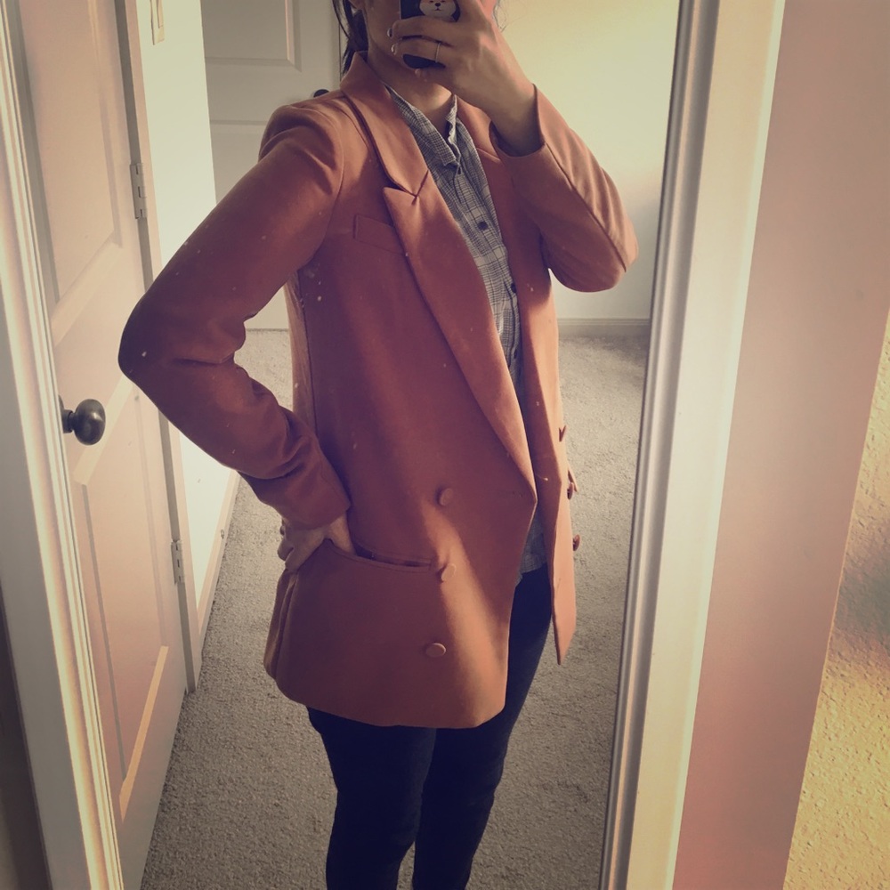 Coral blazer. Awesome quality. XS-S